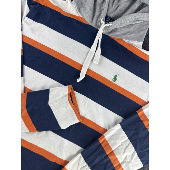 Polo Ralph Lauren Other - Polo Ralph Lauren Striped Hoodie Mens M Blue Orange White Pony